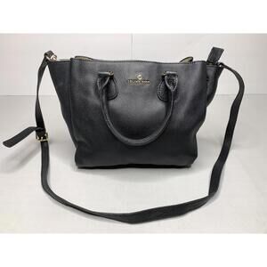 Celine Dion Adagio Black Leather Satchel Leather Bag P157